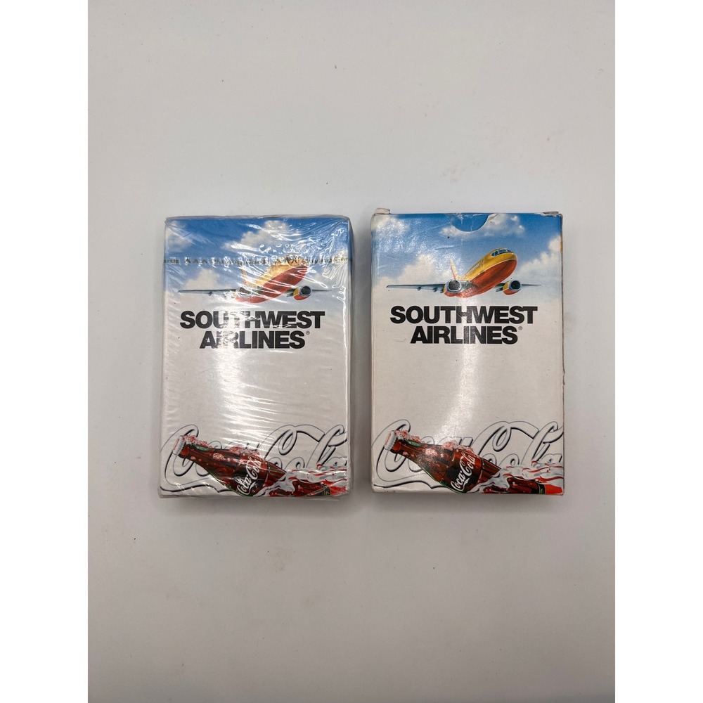 Southwest Airlines Coca-Cola Promo Playing Cards 1999 Two Decks 1 Sealed 1 Open